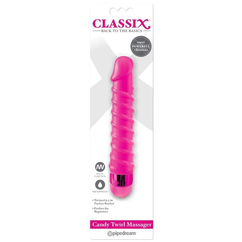 CLASSIX - CANDY TWIRL VIBRATING MASSAGER 16.5 CM PINK - Image 3