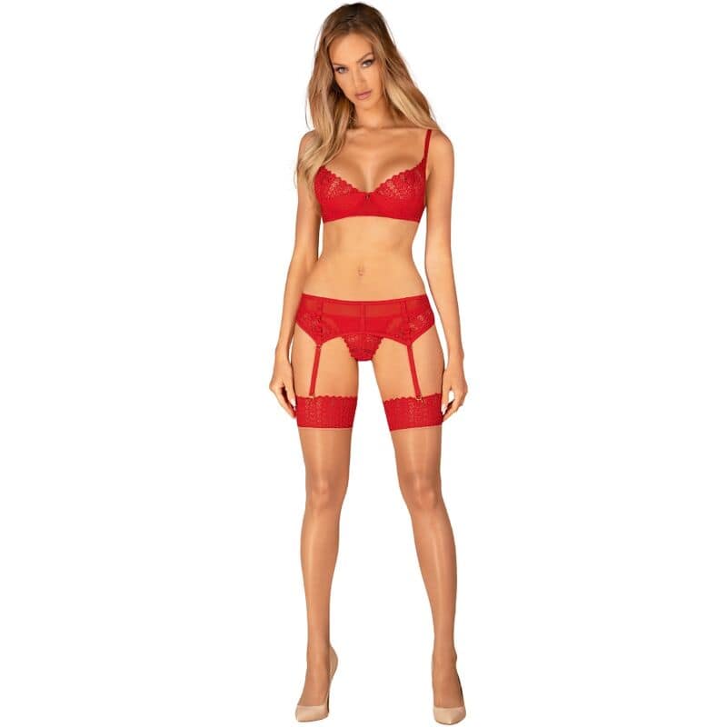 OBSESSIVE - INGRIDIA STOCKINGS RED XS/S - Image 3
