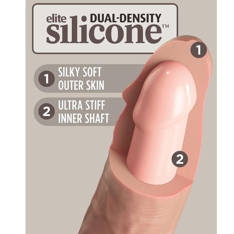 KING COCK - ELITE REALISTIC DILDO VIBRATOR  SILICONE REMOTE CONTROL 17.8 CM - Image 4