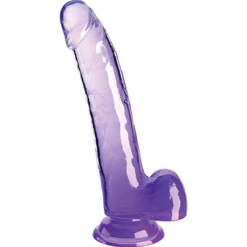 KING COCK - GENOMSKINLIG DILDO MED TESTIKLAR 20,3 CM LILA