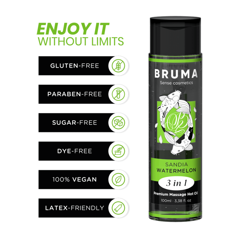 BRUMA - PREMIUM MASSAGE HOT OIL WATERMELON 3 IN 1 - 100 ML - Bild 3