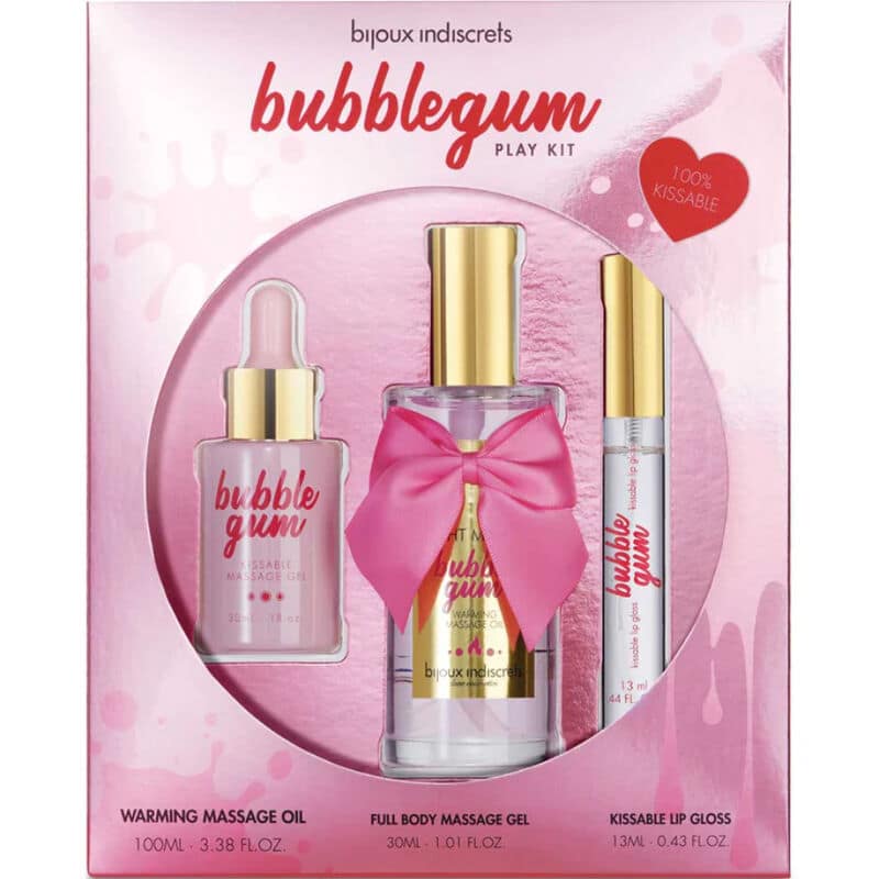 BIJOUX - INDISCRETS BUBBELGUM PLAY KIT MED OLJA GEL LÄPPGLANS