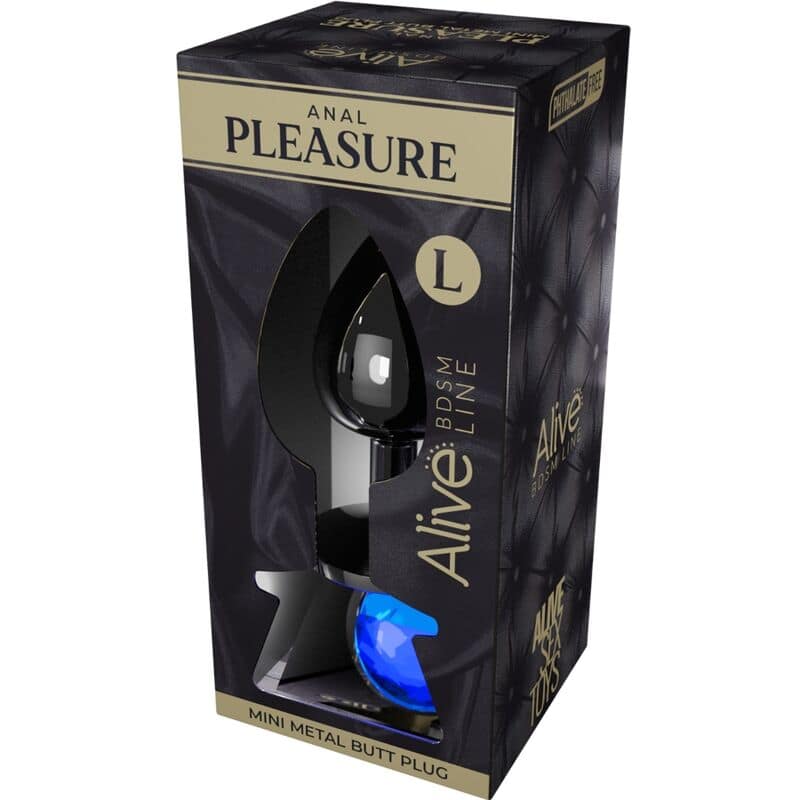 ALIVE - ANAL PLEASURE MINI PLUG METAL BLUE SIZE L - Image 2