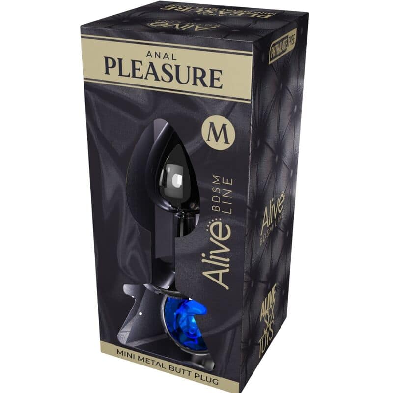 ALIVE - ANAL PLEASURE MINI PLUG METAL BLUE SIZE M - Image 2
