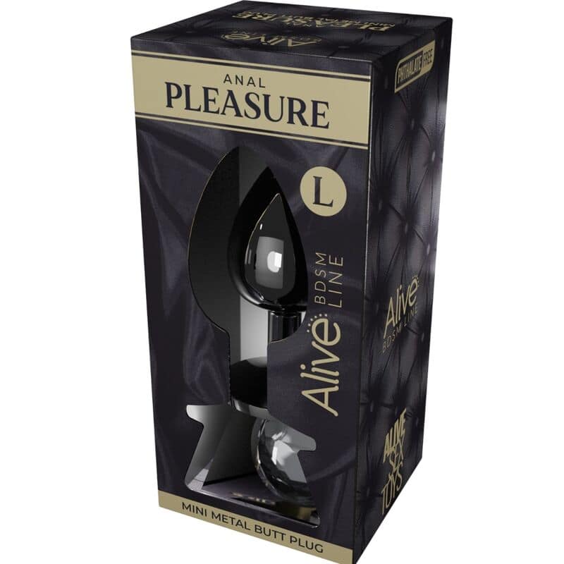 ALIVE - ANAL PLEASURE MINI PLUG METAL BLACK SIZE L - Image 2
