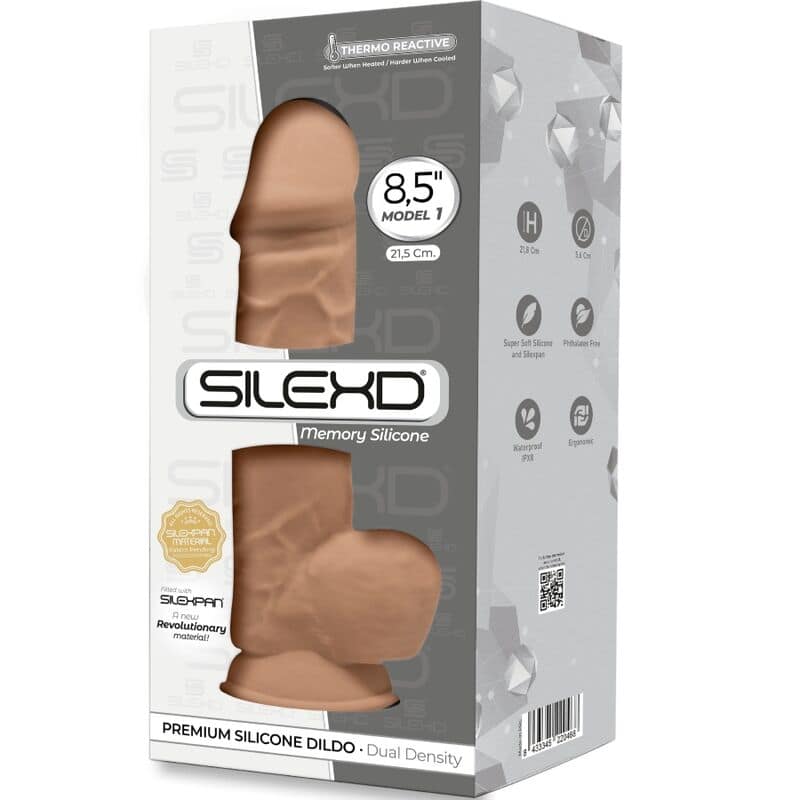 SILEXD - MODEL 1 REALISTIC PENIS PREMIUM SILEXPAN SILICONE CARAMEL 21.5 CM - Image 3