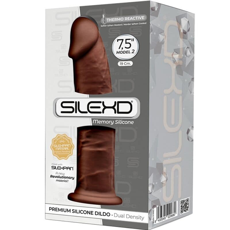 SILEXD - MODEL 2 REALISTIC PENIS PREMIUM SILEXPAN SILICONE BROWN 19 CM - Image 3