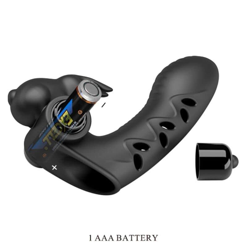 PRETTY LOVE - VANCE BLACK RABBIT VIBRATOR FINGER COVER - Image 4