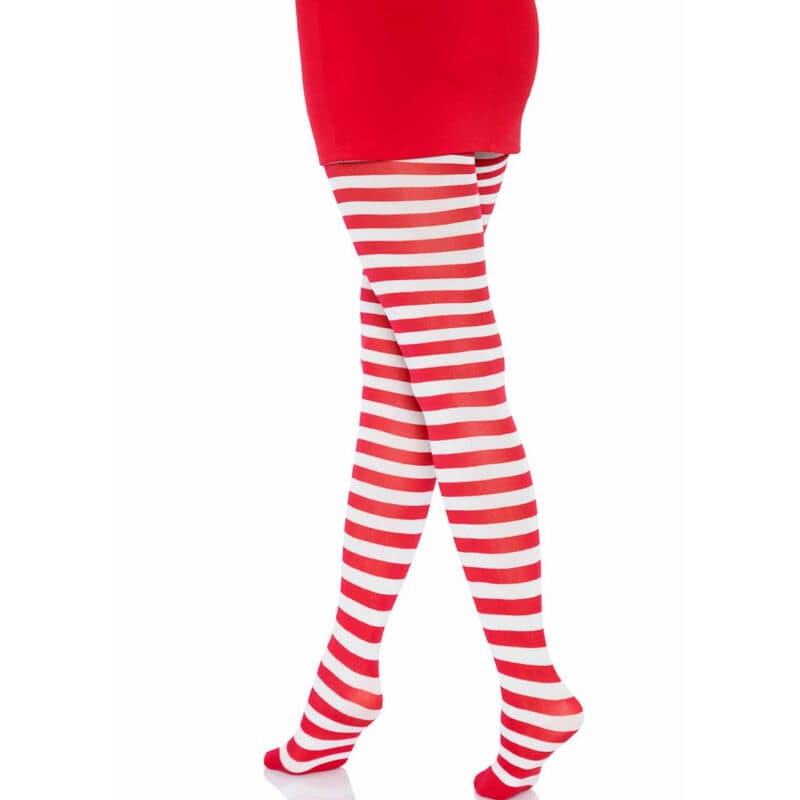 LEG AVENUE - WHITE/RED STRIPED TIGHTS - Image 3
