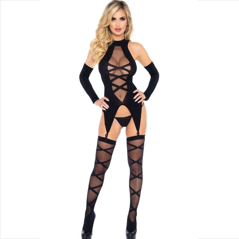 LEG AVENUE - SET 3 PIECES BODY + STOCKINGS + SLEEVES - Bild 2