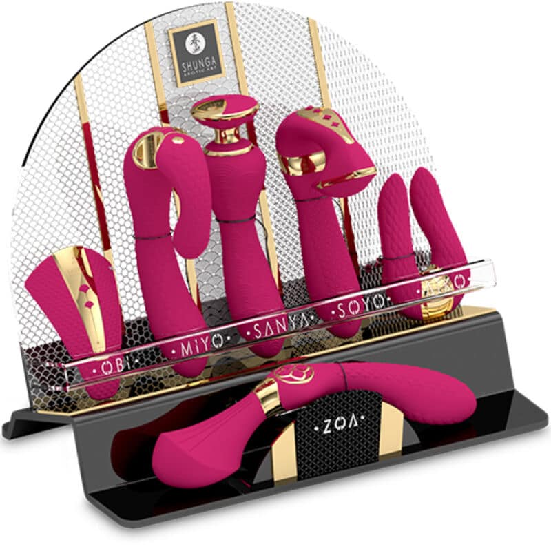 SHUNGA - DISPLAY AV 6 FUCHSIA INTIMA MASSAGEAPPARATER