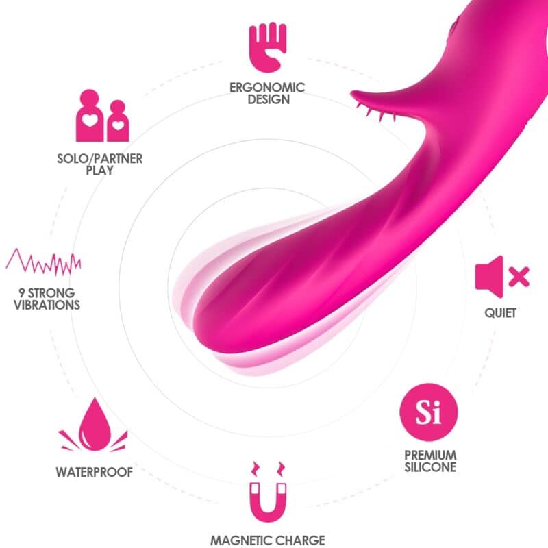 ARMONY - ROMANCE VIBRATOR WITH STIMULATOR FUCHSIA - Image 3