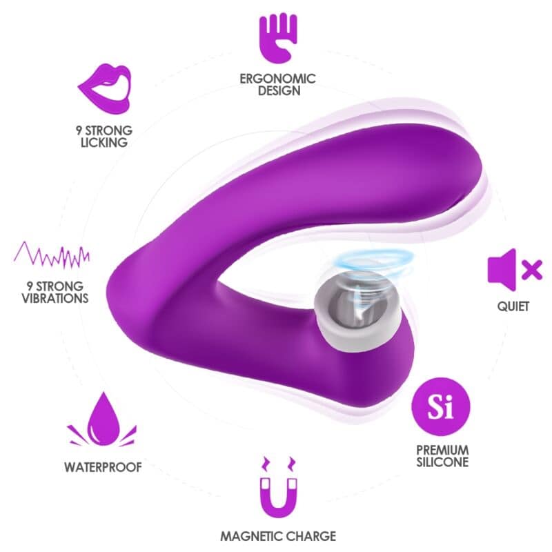 ARMONY - SECRETKISS LICKING VIBRATING CLIT VIBRATOR CURVED PURPLE - Image 2