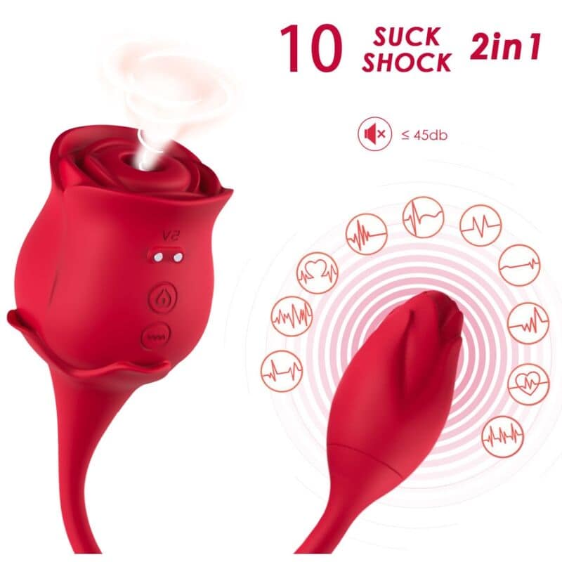 ARMONY - ROSE LICKING VIBRATING DE CLIT VIBRATOR 10 MODES RED - Bild 2