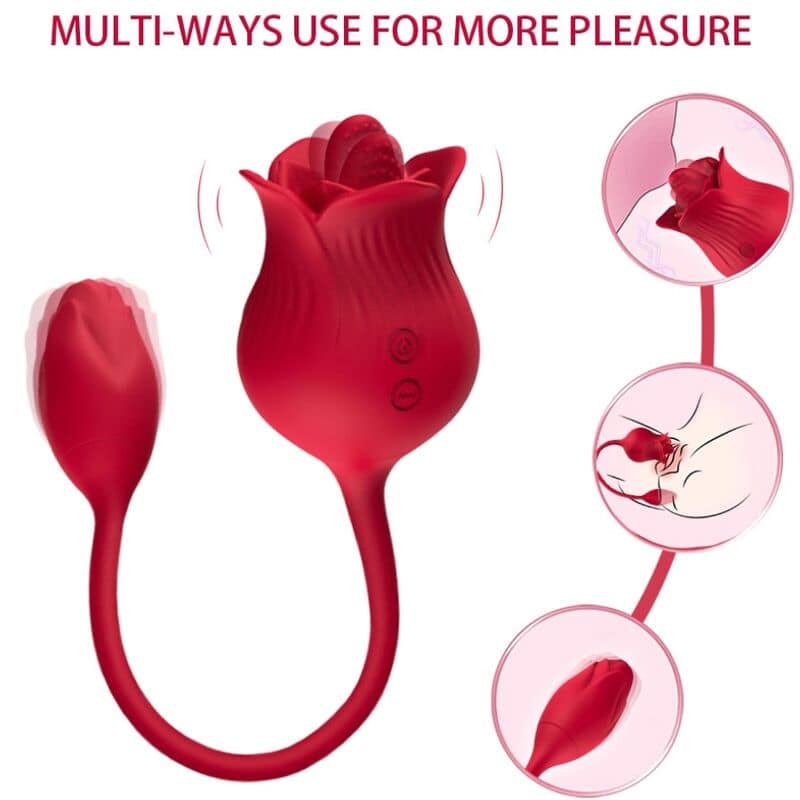 ARMONY - PINK CLITORIS STIMULATOR VIBRATOR WITH TAIL 10 MODES RED - Bild 2