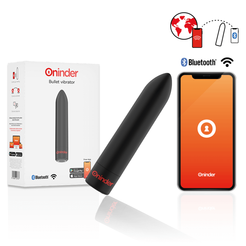 ONINDER - BERLIN BULLET VIBRATOR BLACK 9 MODES 8.5 X 2 CM - FREE APP - Bild 2