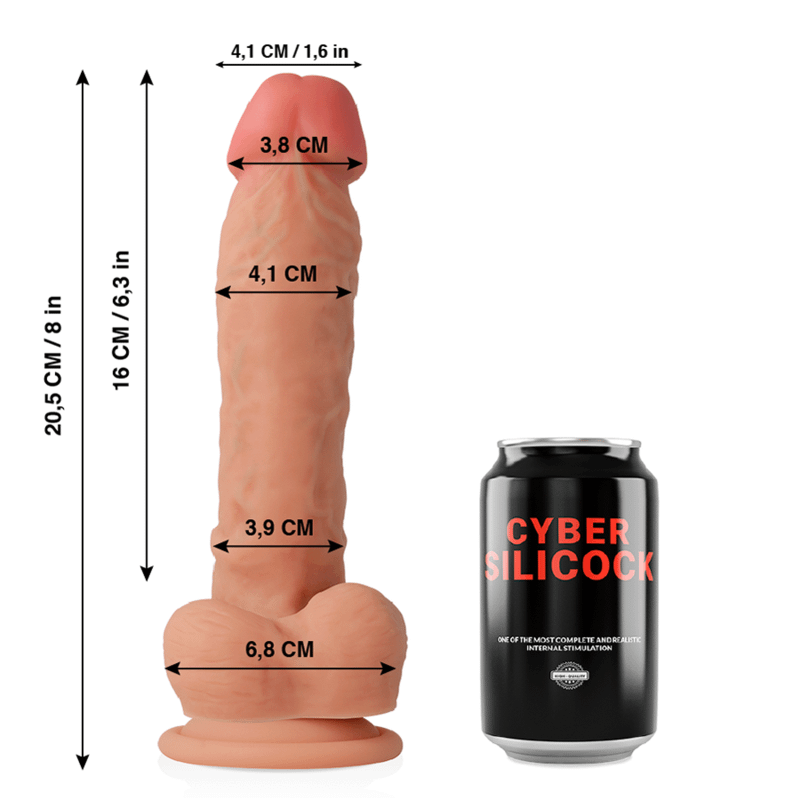 CYBER SILICOCK - ULTRA REALISTIC SOFT LIQUID SILICONE DONG 20.5 CM -O- 4.1 CM - Image 2