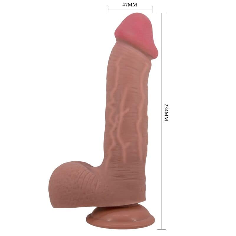 PRETTY LOVE - SLIDING SKIN SERIES REALISTIC DILDO WITH SLIDING SKIN SUCTION CUP BROWN 23.4 CM - Bild 4