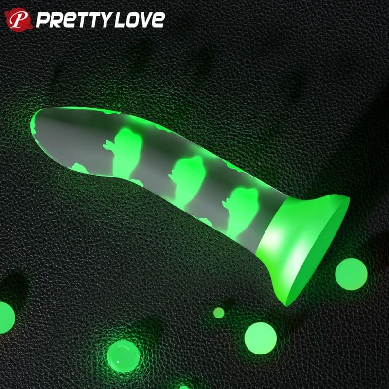 PRETTY LOVE - MAGICAL NIGHTFALL DILDO WITHOUT VIBRATION LUMINOUS GREEN - Image 3