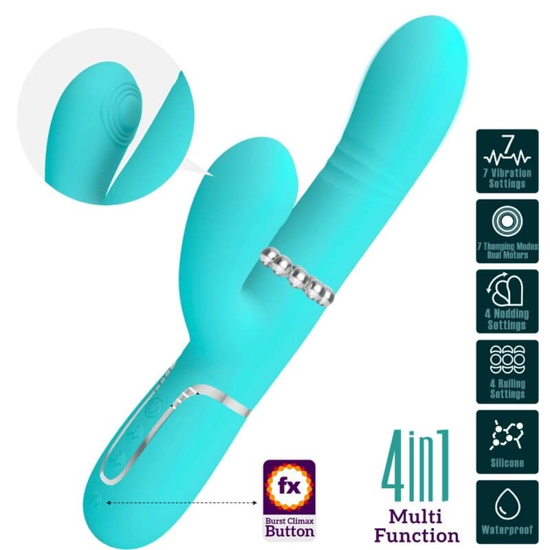 PRETTY LOVE - MULTIFUNCTION G-SPOT VIBRATOR AQUA GREEN - Image 3