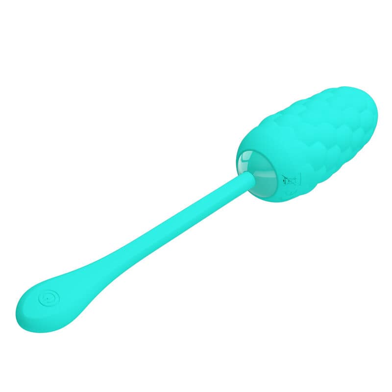 PRETTY LOVE - VIBRATING EGG WITH AQUA GREEN RECHARGEABLE MARINE TEXTURE - Image 2