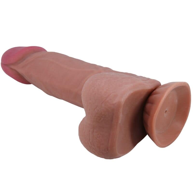 PRETTY LOVE - SLIDING SKIN SERIES REALISTIC DILDO WITH SLIDING BROWN SKIN SUCTION CUP 21.8 CM - Image 3