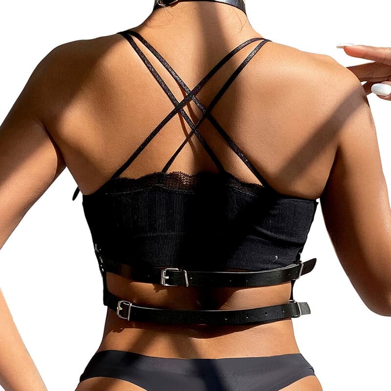 SUBBLIME - LEATHER RING CHEST HARNESS BLACK ONE SIZE - Image 3