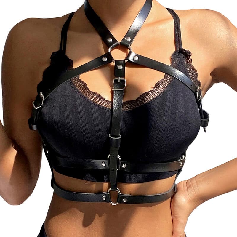 SUBBLIME - LEATHER RING CHEST HARNESS BLACK ONE SIZE - Image 2