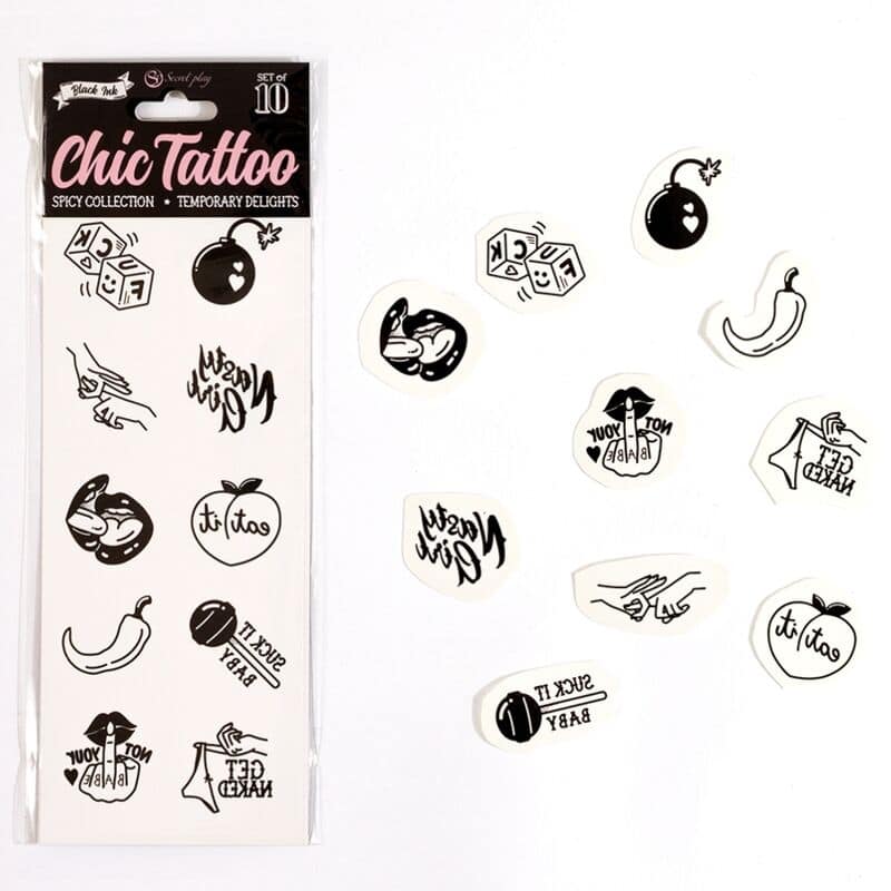 SECRET PLAY - SET OF 10 SPICY COLLECTION TEMPORARY TATTOOS - Bild 2