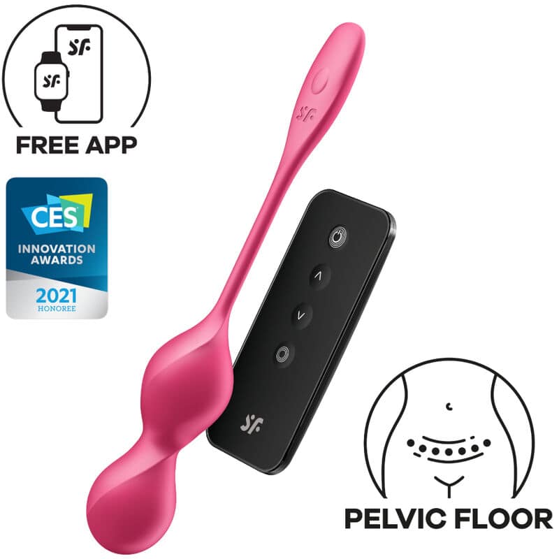 SATISFYER - LOVE BIRDS 2 VIBRERANDE KEGELBOLLAR + GRATIS APP