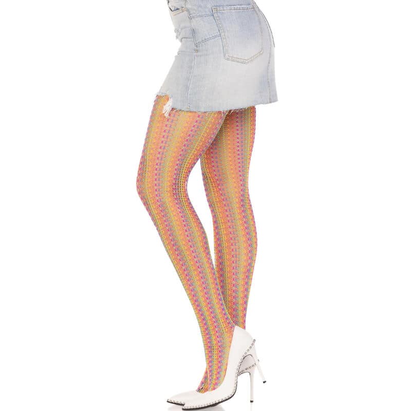 LEG AVENUE - MULTICOLOR CROCHET STOCKINGS - Image 3