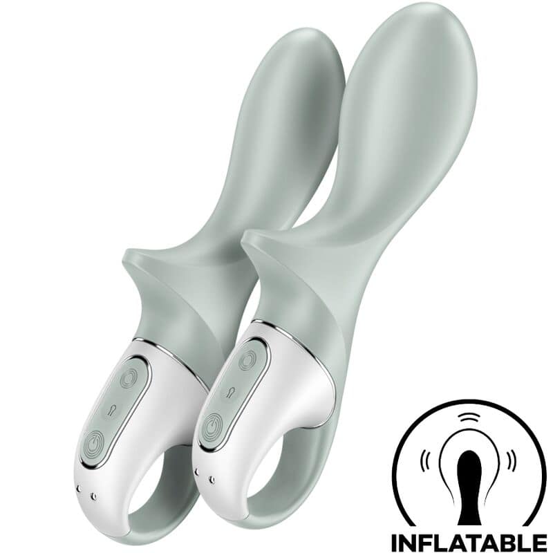 SATISFYER - AIR PUMP BOOTY 3 UPPBLÅSBAR ANALVIBRATOR GRÅGRÖN