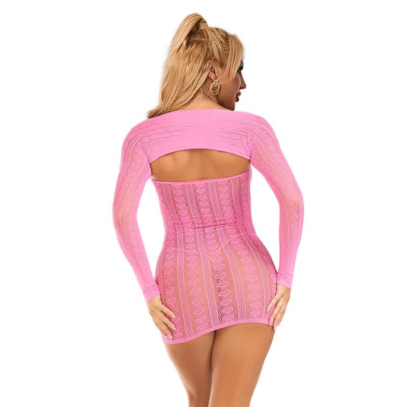 SUBBLIME - 952471 PINK FISHNET DRESS ONE SIZE - Image 2