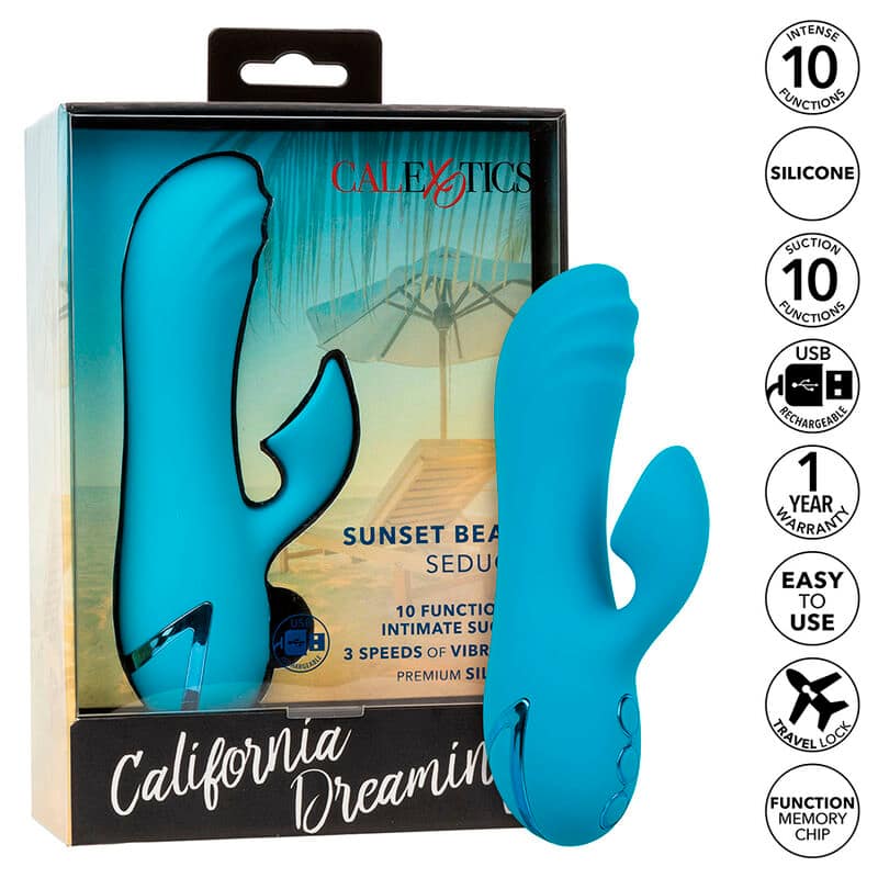 CALEXOTICS - SUNSET BEACH SEDUCER VIBRATOR  STIMULATOR 10 FUNCTIONS BLUE