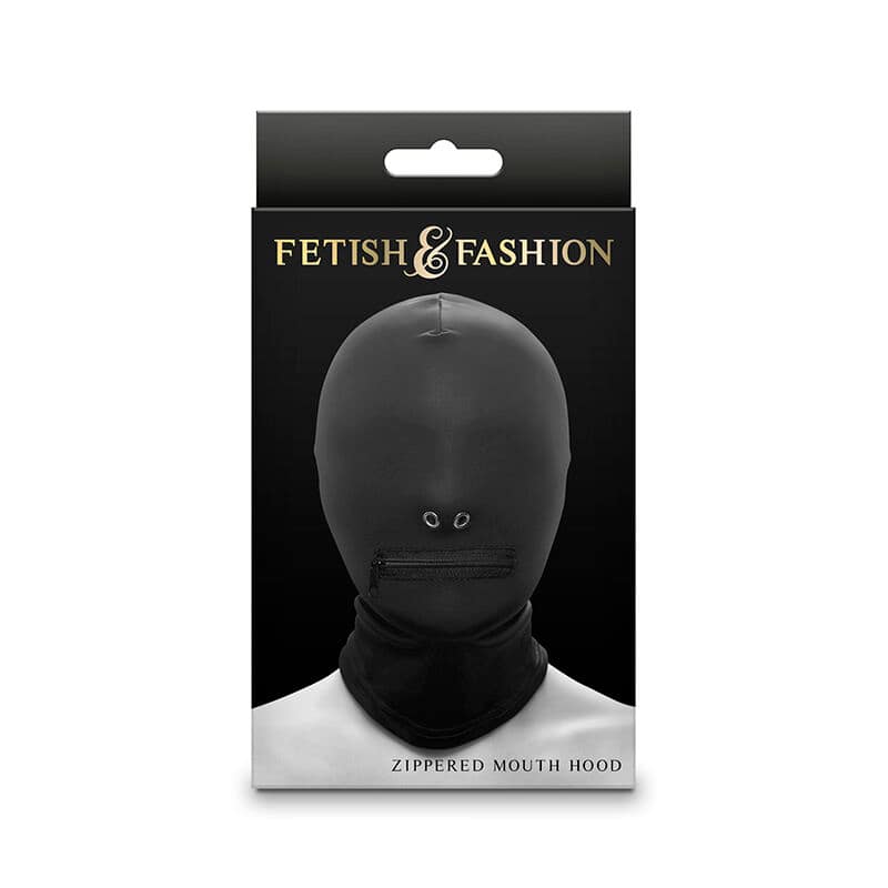 NS NOVELTIES - FETISH  FASHION CLOSED ZIPPERED MOUTH HOOD NYLON BLACK - Image 2