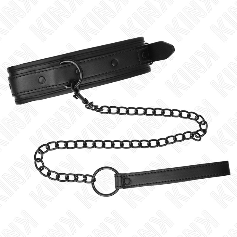 KINK - NEOPRENE BONDAGE COLLAR MODEL 2 WITH BELT 78 CM ADJUSTABLE 37.5 X 49.5 CM - Image 3