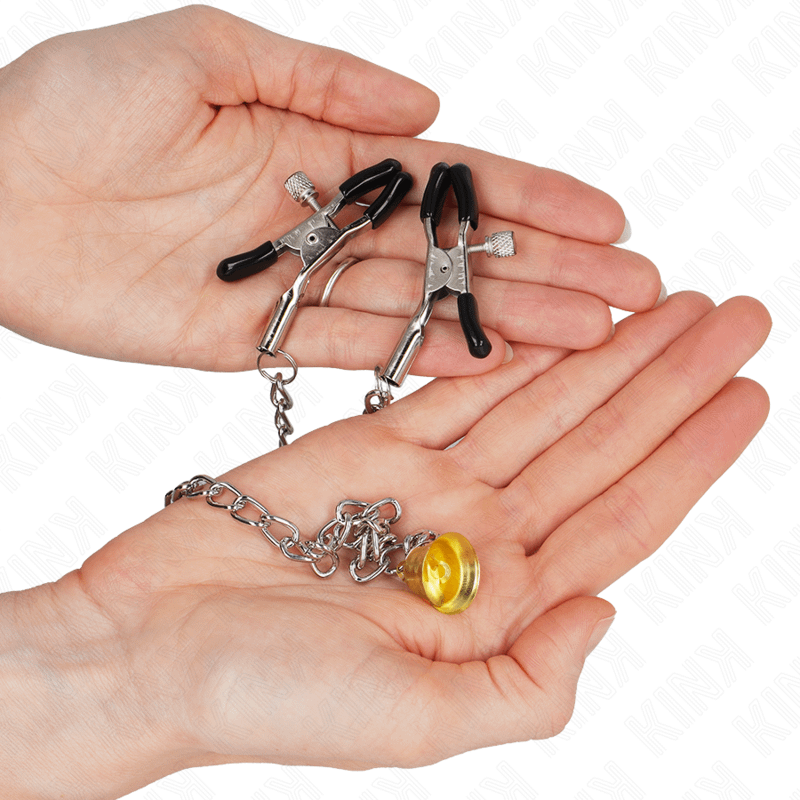 KINK - CHAIN NIPPLE CLAMPS WITH HORN PENDANT 30 CM - Image 2