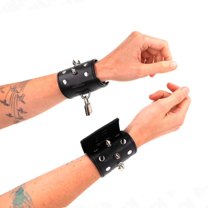 KINK - PUNK WRIST RESTRAINTS WITH SPIKES 25 X 6 CM - Bild 3