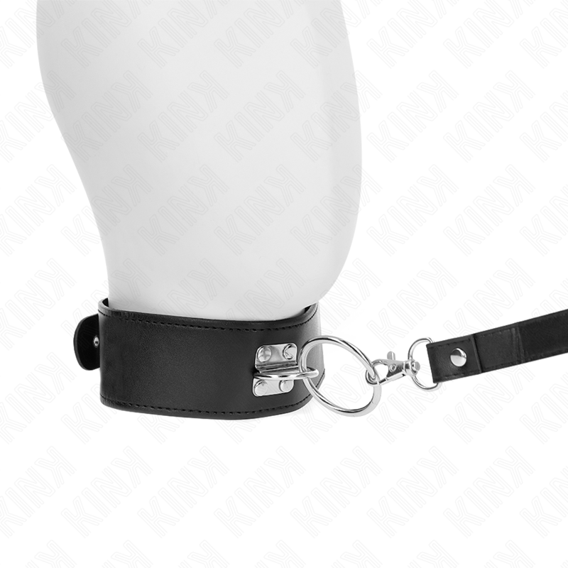 KINK - STUDDED LEASH 116 CM COLLAR WITH LEATHERETTE STRAP 50 X 5 CM - Image 2