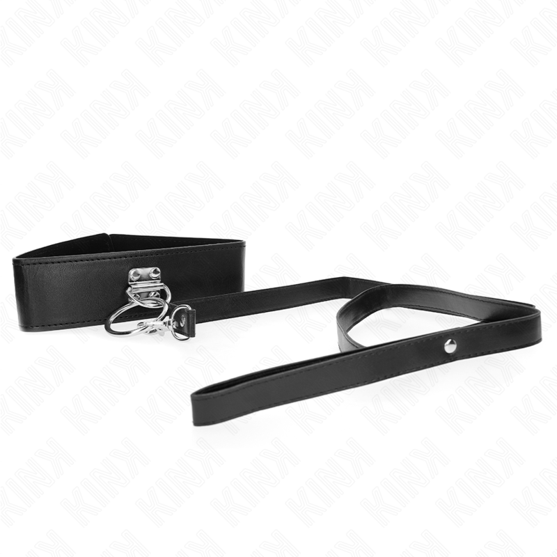 KINK - STUDDED LEASH 116 CM COLLAR WITH LEATHERETTE STRAP 50 X 5 CM - Image 3