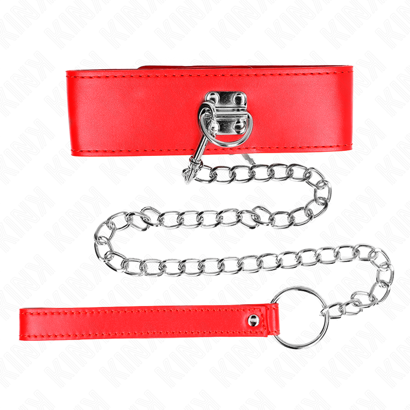 KINK - NECKLACE WITH BELT 65 CM WITH WIDE RED STRAP ADJUSTABLE 33.5-41 CM X 5 CM - Bild 3