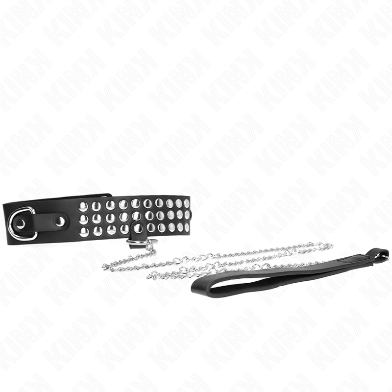 KINK - HALSBAND MED REM 65 CM MED GLÄNSANDE JUSTERBAR 37-42 CM X 5,3 CM