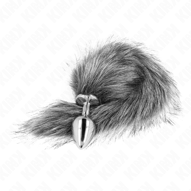 KINK - ANAL PLUG SIZE M 8 X 3.5 CM WITH SYNTHETIC TAIL 40 CM GREY - Image 2