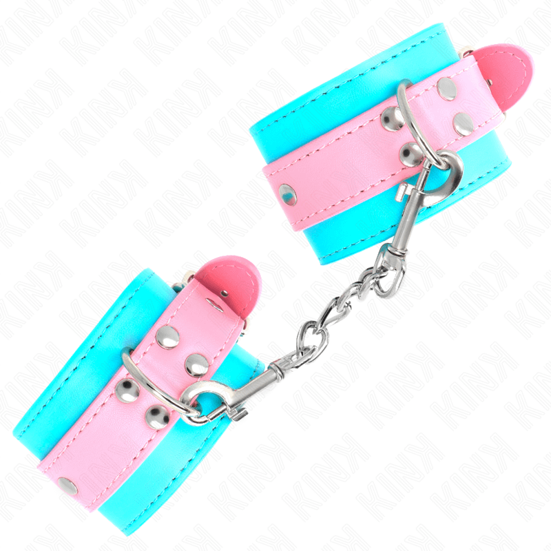 KINK - CUTE WRIST RESTRAINTS BLUE / PINK ADJUSTABLE 16-28 CM X 5 CM - Image 2