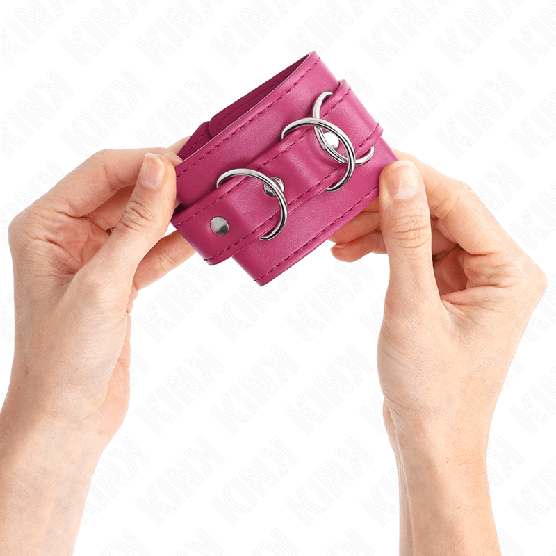 KINK - 3 D-RING WRIST RESTRAINTS ADJUSTABLE PINK 17.5-25 CM X 6 CM - Bild 3