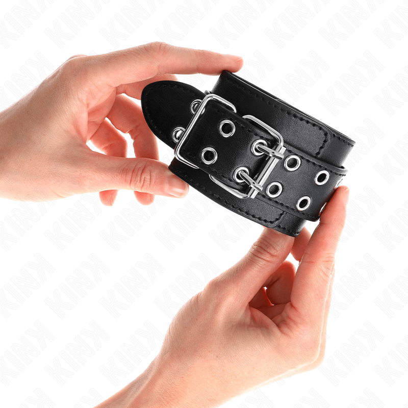 KINK - DOUBLE BUCKLE WRIST RESTRAINTS BLACK ADJUSTABLE 19-26 CM - Bild 3