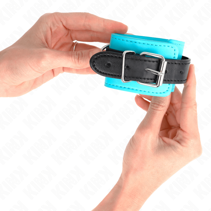 KINK - HOOK WRIST RESTRAINTS BLUE FUR LINED ADJUSTABLE 20-28 CM X 5.5 CM - Bild 3