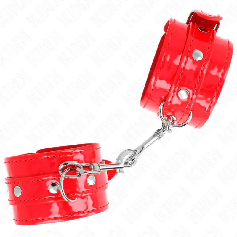 KINK - SHINY HAND CUFFS RED ADJUSTABLE 23-33 CM - Image 2