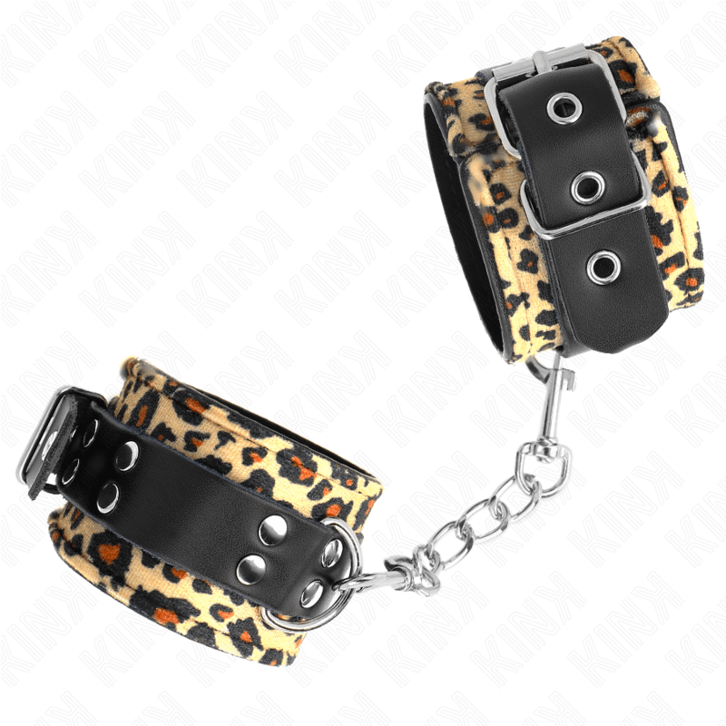 KINK - LEOPARD REAL LEATHER WRIST RESTRAINT ADJUSTABLE 18-29 CM X 5.5 CM - Bild 2