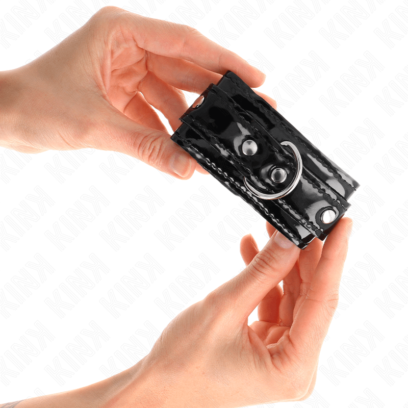 KINK - SHINY NEOPRENE WRIST CUFFS ADJUSTABLE 17-24 CM X 4.5 CM - Bild 3